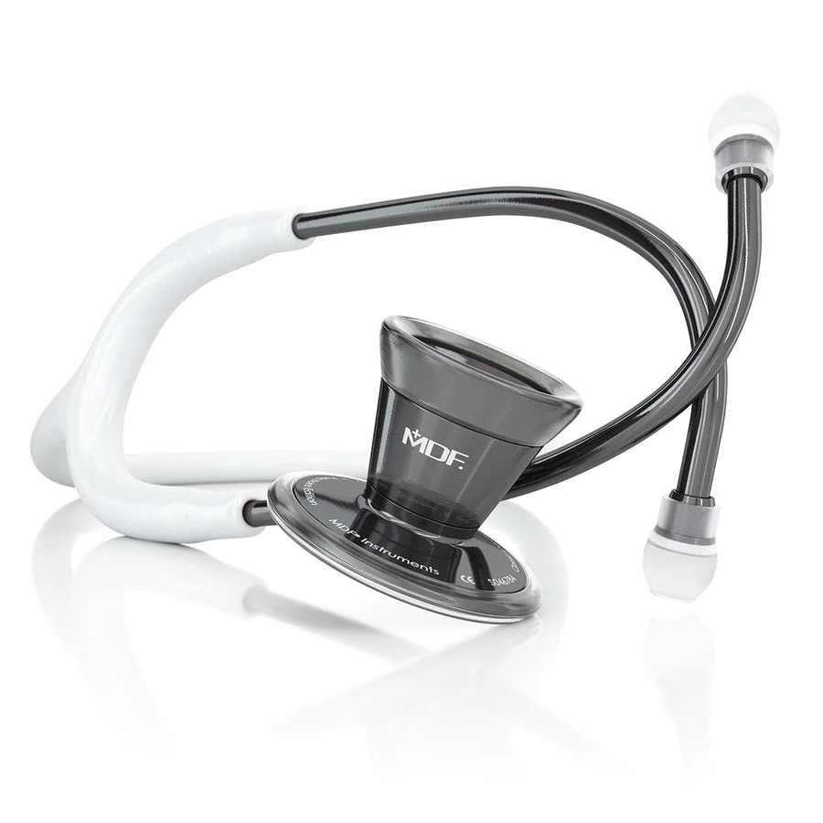 MDF 797 ProCardial® Stainless Steel Cardiology Stethoscope - White /Black Pearl