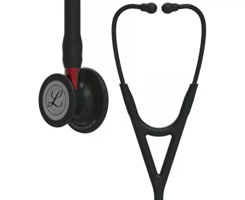 3M Littmann Cardiology IV : Black, Black Finish - Red Stem - 6200