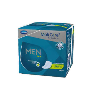 MoliCare® Premium MEN PAD, 3 kvapky - Inkontinenčné pánske vložky, 14 ks 